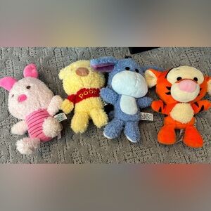 Disney Plush Winnie the Pooh & Friends Set - Yellow, Blue, Pink, Orange